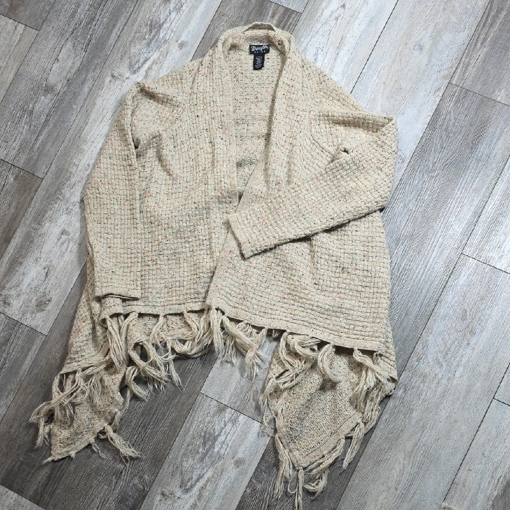 Wrangler Retro | Knit, Open Front Cradigan With Fringe